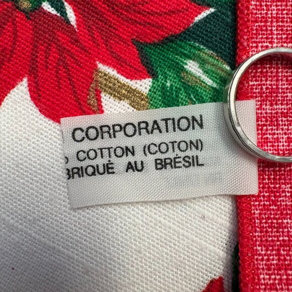 Vintage Sunweave Linens Christmas poinsettia napkins lot of 4 (16" square) NEW - Picture 4 of 4